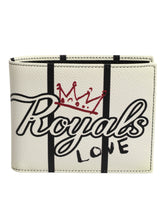 Dolce & Gabbana White Leather DG Crown Royals Bifold Card Holder Wallet